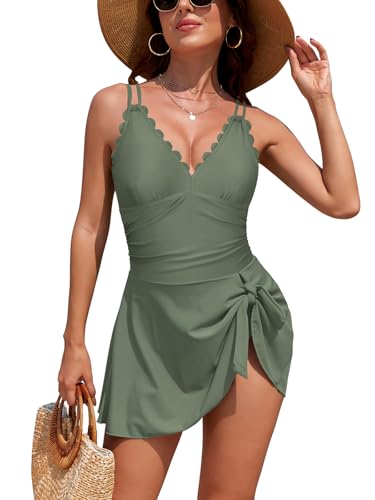 Maillot de bain une pièce festonné au design raffiné pour femme
