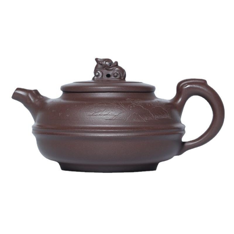Czajnik do herbaty 340 ml Fioletowy czajnik z surowej rudy, czajnik błoto, zestaw do herbaty Zisha, usługi, akcesoria, chiński czajnik do herbaty, mleka, kawy, biura