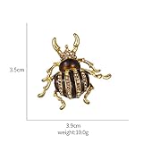 Material: Metall GJongie Brooch Anstecker Brooch Schmuck Brosche Boutonniere  Kaffee Strass Käfer Broschen Für Frauen Bugs Emaille Insekt Pin Modeschmuck