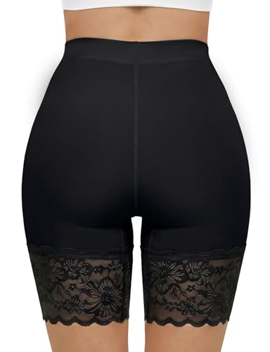 Image of ZENUTA Women Anti Chafing Shorts Under Dress Seamless Slip Shorts Lace Hem No Rolling Breathable Cooling Safety Shorts
