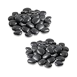 Teraplast - Piedras decorativas para macetas, jardines, acuarios, terrarios y modelismo, plástico reciclado, 2 paquetes, tamaño pequeño, Negro
