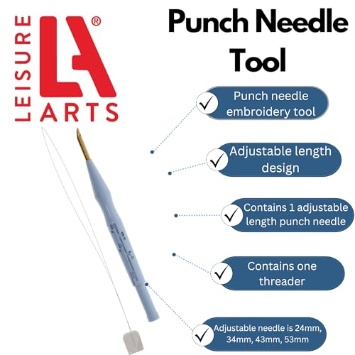Image of LEISURE ARTS Punch Needle Tool, Punch Needle, Needle Tool, Yarn, Oxford Needle, Threader, Supplies, Embroidery