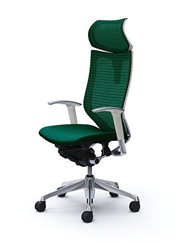 オカムラ デスクチェア オフィスチェア バロン 可動ヘッドレスト 可動肘 座クッション ダークグリーン CP81BW-FEF5