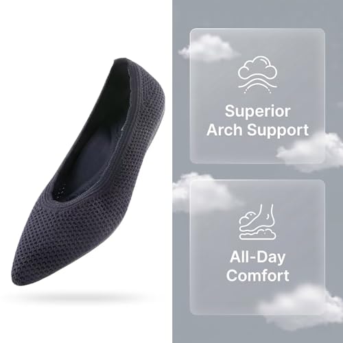 Image of Frank Mully Womens Pointed Toe Flats Knit Dress Shoes Comfort Women Shoes Softable