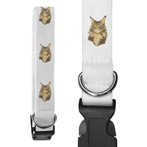 Azeeda Maine Coon Cat Portrait Dog Collar