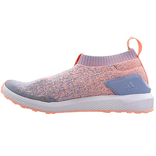 adidas Rapidrun Laceless Girls Shoes Size 7, Color: Coral/Sky4
