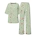 Womens 2 Piece Lounge Sets Outfits Summer Matching 3/4 Sleeve Button Down Sleepwear Fashion Loose Comfy Pajamas