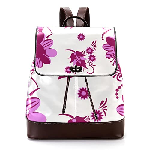 Sac à dos femme motif artistique en cuir souple multicolore 18