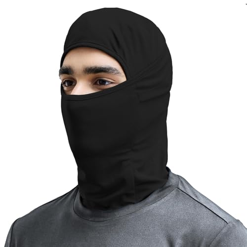 Image of TEKCOOL Face Mask for Bikers in Riding UV Protected Full Face Mask Balaclava for Men Black Mask for Bike Riding & Cycling, Full Face Helmet Mask for Men