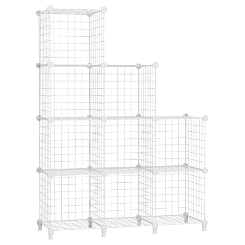 AWTATOS Drahtwürfel Aufbewahrung Metallgitter 9 Würfel Bücherregal Bücherregal Stapelbare Schrankregale Organizer Modular Storage Cube Bins Mehrzweck-Eisendraht Regal Cover