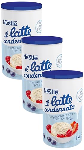 NESTLÉ IL LATTE CONDENSATO Latte Concentrato Zuccherato, Latta 1kg (Confezione da 3)