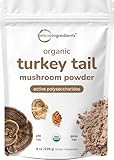 Sustainably US Grown Organic Turkey Tail Mushroom Powder (50:1 Extract), 8 Ounce (227Grams), Naturally Supports Immune Response and Cellular Level, No GMOs and Vegan Friendly