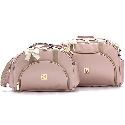 Conjunto Bolsa Maternidade Bebe Menina Menino G E P Miellu - Linha Prática (Ouro Rosa)