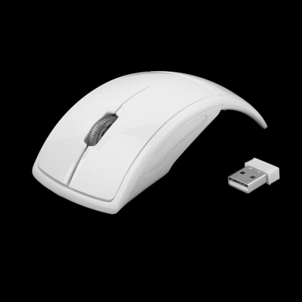 Laptop PC 2.4GHz Wireless Foldable Folding Arch Optical Mouse USB Mice White-picture-29