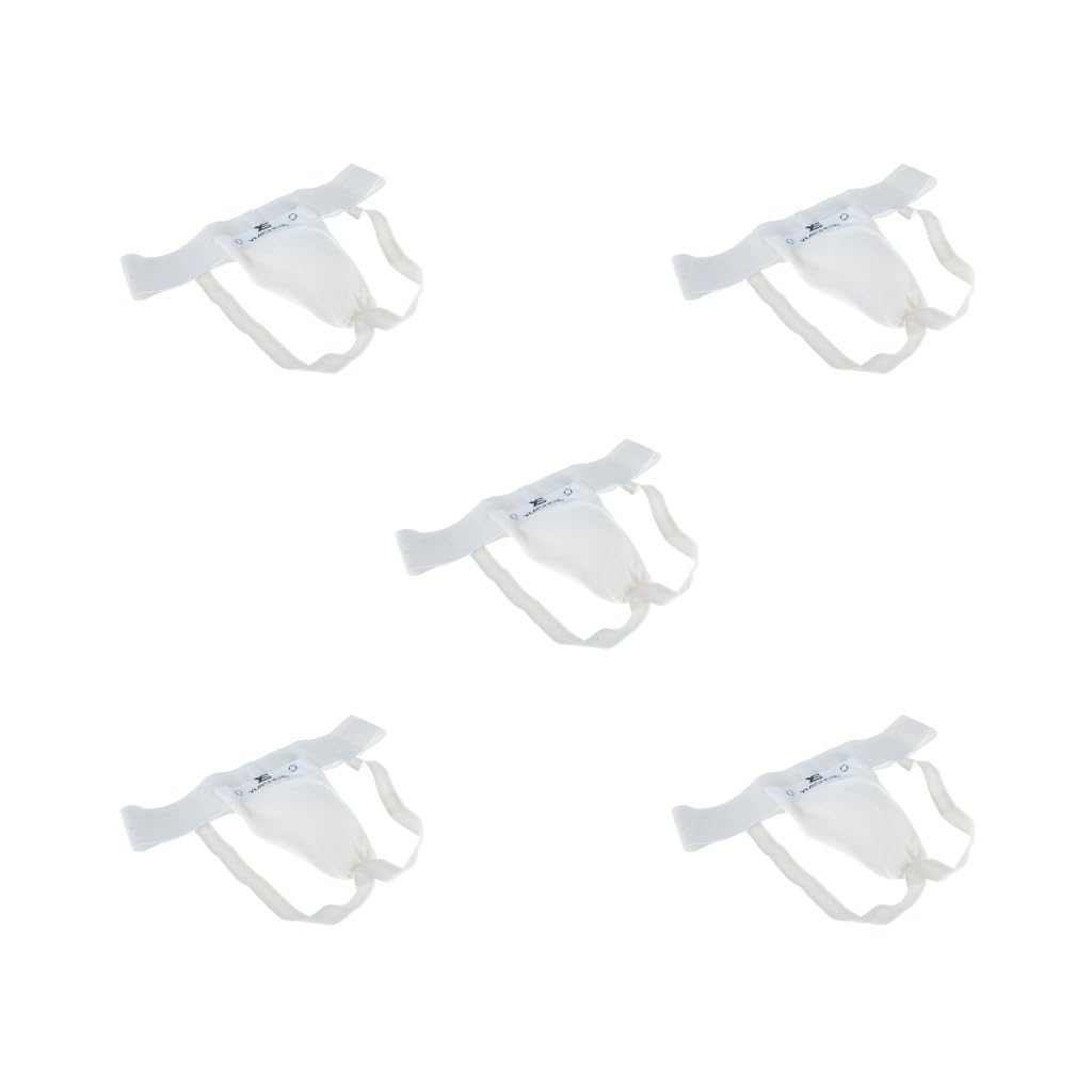 Lot de 5 protège-aine pour boxe, football, Muay Thai, Jockstrap XL, blanc