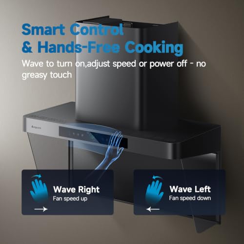 Arspura P2 15 m/s Smart Range Hood 36 inch Wall Mount Kitchen Hood with IQV — view 5