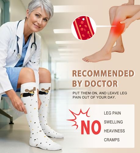 Image of 4 Pairs Compression Socks for Women Circulation-Best Support for Nurses,Running,Athletic,Travel