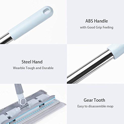 Homtoyou Microfiber Hardwood Floor Mop With 4 Washable Pads, 360 Rotation Dust Flat Mop With Ultra Long Stainless Steel Handle For Home/Office Floor Cleaning #TOP1