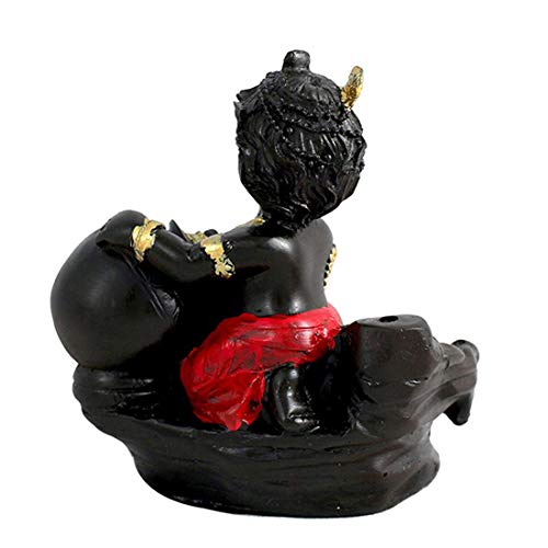 Image of Cute Laddu Gopal Smoke Fountain Backflow Cone Decorative Incense Holder (Multicolour) with 20 Back Flow Cones
