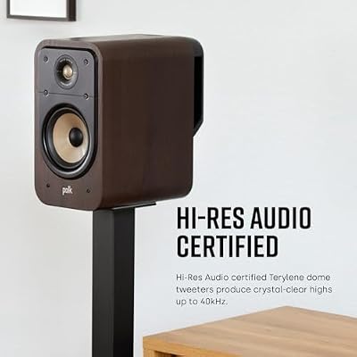 Polk Signature Elite ES20 Surround Sound Speakers - Hi-Res Audio Certified, Dolby Atmos & DTS:X Compatible, 1 Tweeter & 4 Woofer, Power Port Technology for Bass (Pair, Elegant White)