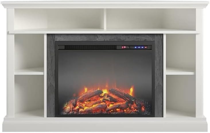 Beaumont Lane Electric Corner Electric Fireplace Heater up to 50" in White