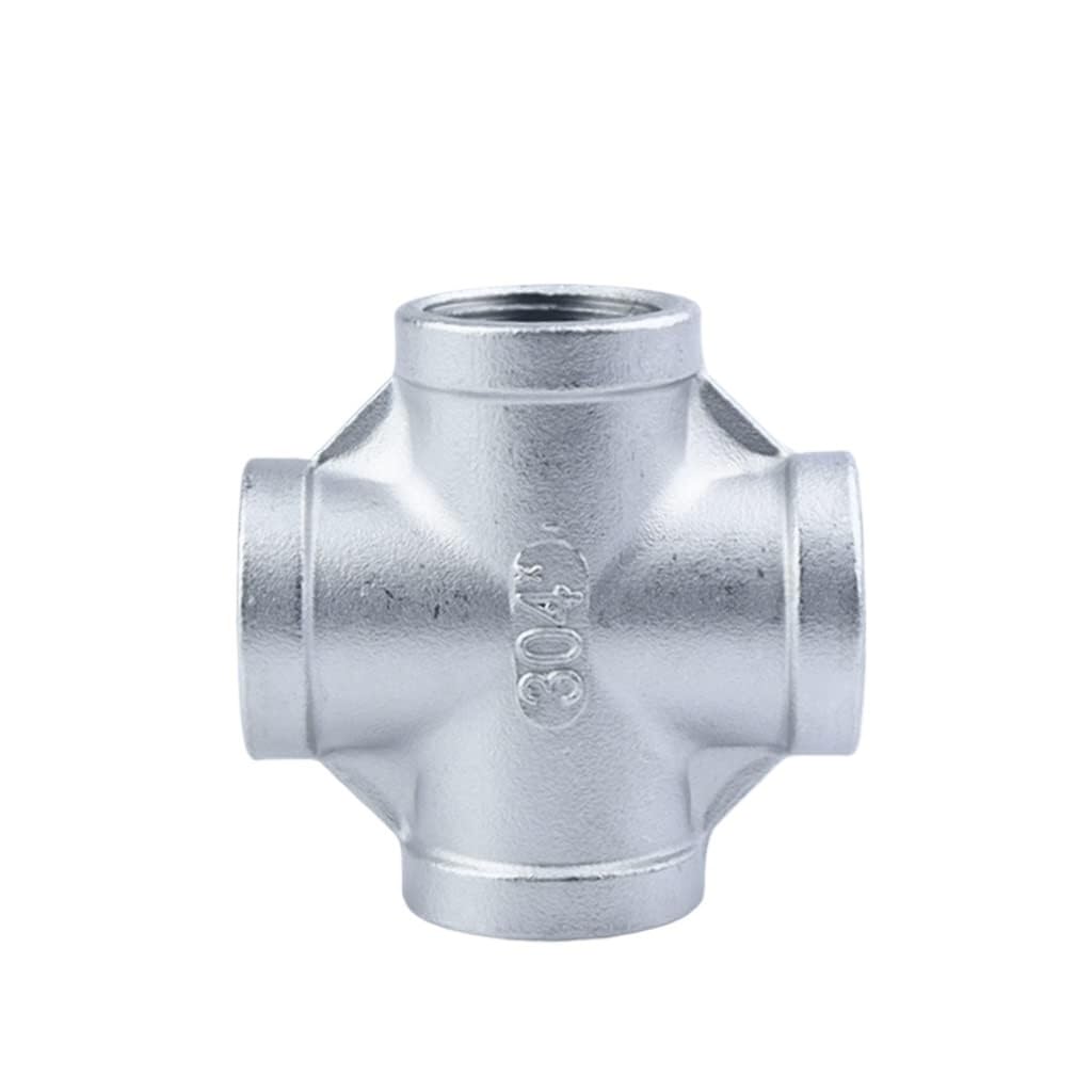Accesorio for tubería de fundición, 1 pieza, conector de tubería de cuatro vías de acero inoxidable 304 con rosca hembra de 1/4'', 3/8'', 1/2'', 3/4'', 1'', 1-1/4'' y 2'' de igual diámetro.(1.25 Inch)
