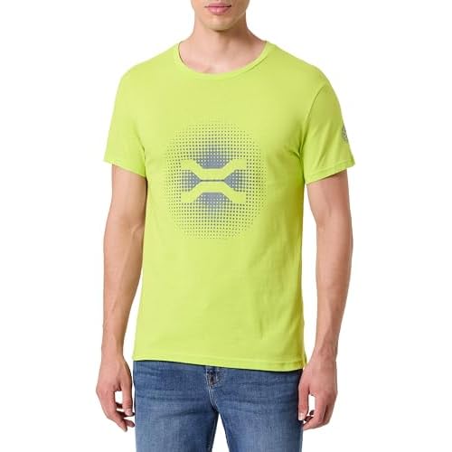 JEEP XP Man T-Shirt Sideways X Large Gradient Print Jx24a Camiseta de Manga Corta, Hypergreen, XXL Hombres