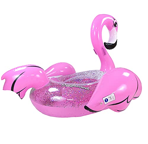 SuperFlotadores inflable Bling Bling Colchoneta Flamingo XL Fashion Summer Float para Piscina y Playa Super Hinchables Top Trending resistentes y comodos con purpurina Cover
