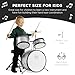 Best Choice Products 3-Piece Beginner Drum Set for Kids Juniors, w/Throne Stool, Cymbal, Drum Sticks, Bass Drum Pedal, 2 Toms - Silver Sparkle