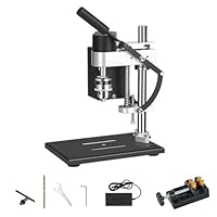 TICFOX Mini Bohrmaschine mit 7 Geschwindigkeiten, 300W Einstellbare Tischbohrmaschine 50mm Bohrhub 0,6-6mm Bohrfutter Drehzahlreglung Bankbohrmaschine für Holz, Metall, Modellbau und Kunststoff