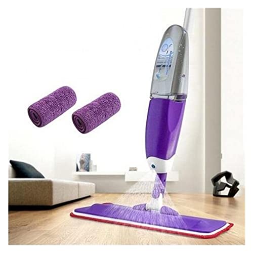 QWAXTRIW Limpieza del trapeador de Piso Trapeador de Piso Plano Trapeador en Aerosol con Almohadillas de Microfibra Reutilizables Trapeador con Mango de Metal Giratorio de 360 ​​​​Grados para el