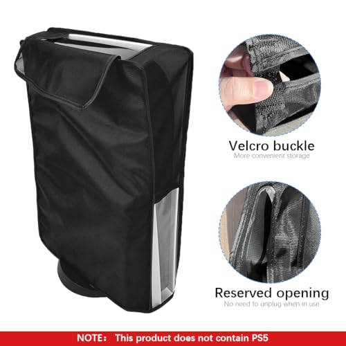 Image of ZORBES Nylon Dust Cover for Sony PS5 Console, Protective case for PlayStation 5 Console, with Top Air Vent Flap & Pre-Open Cuts for Ports, for PS5 Accessories Digital Edition&Disc Edition