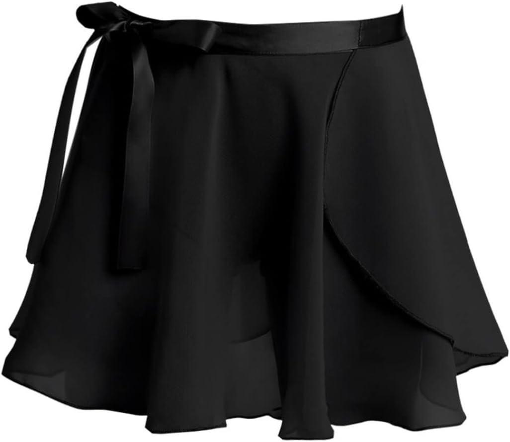 Kids Girls Ballet Dance Tutu Dress Basic Chiffon Wrap Dance Skirts Pull-On Skirt Dancewear