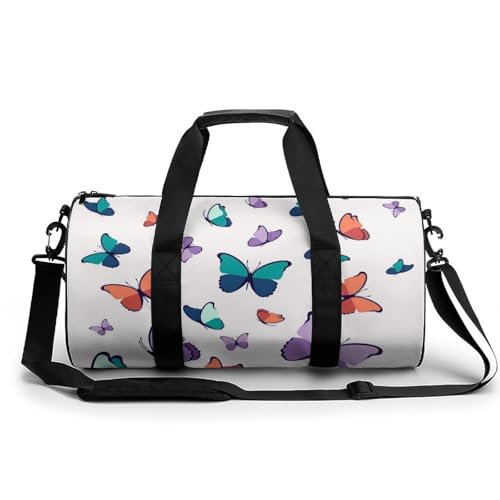 Sac de sport papillons colorés 45x23x23cm pour gym et voyage