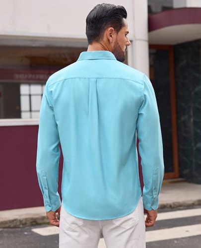 Lion Nardo Oxford Shirts for Mens Long Sleeve Dress Shirts Business Casual Button Down Shirts Untucked Shirts for Men