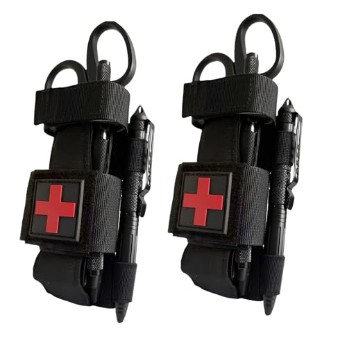 JYXNU 2 pcs Porte-garrot tactique, Garrot Sac Médicaux, étui en nylon, imperméable, pour Garrot Titulaire Support Sac Tactiques Militaire pour Les Premiers Secours et Les Urgences en Extérieur