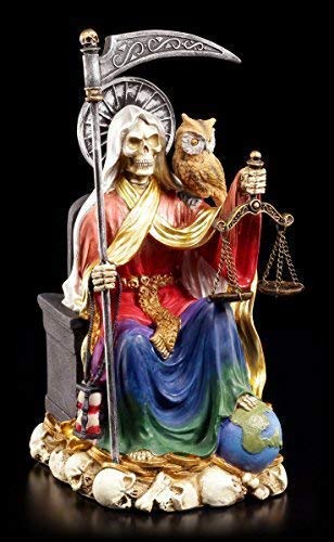 Statuette Santa Muerte Arc en Ciel : Squelette Mexicain en Résine