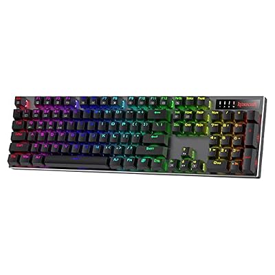 Redragon K556 PRO Wireless RGB Mechanical Gaming Keyboard, 104-Key Aluminum