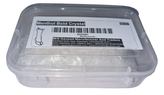 Image of Menthol Bold Crystal (100 Grams) fine Quality, suitable for pharmaceutical and industrial usage