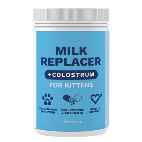 Under the Weather Kitten Milk Replacer Powder + Colostrum | Kitten Milk Replacement Formula | Nutrient-Rich Formula with Colostrum for Immune & Digestive Support – 12 oz