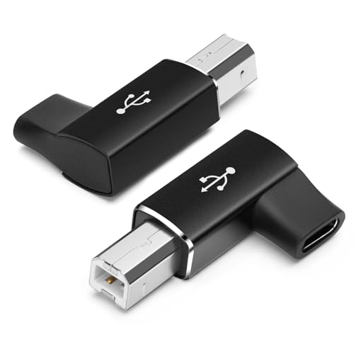 Adattatore da USB C Femmina a Stampante Maschio 2 Pack USB Tipo C a USB B Connettore di Conversione Supporto Sincronizzazione Dati Compatibile con MIDI Stampanti Pianoforte Elettrico