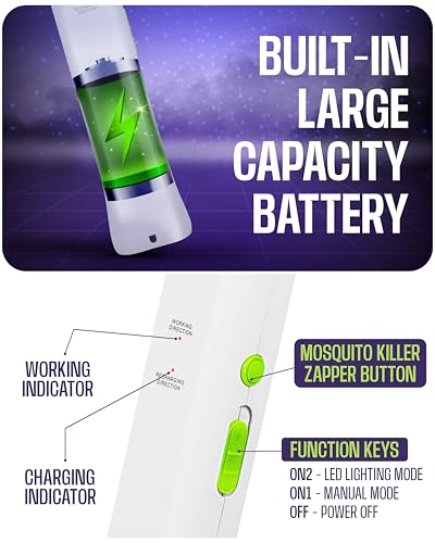 Image of Weird Wolf Mosquito Killer Racket with Bright LED Light | 3500V High Power | Detachable Charging Cable | 3-Layer Mesh | 6 Months Warranty