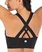 RUNNING GIRL Sports Bra for Women, Criss-Cross Back Padded Strappy Sports Bras Medium Support Yoga Bra with Removable Cups(WX2353.Black.M)