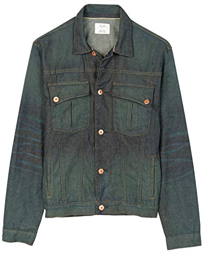 Billy Reid Men's Clayton Copper Button Selvedge Denim Jacket, Billy's Wash, Medium