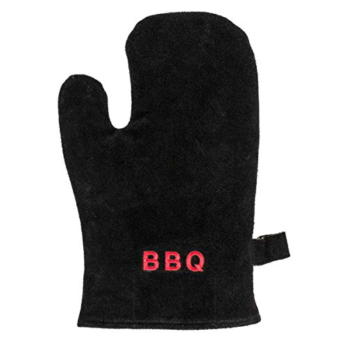 Leather BBQ BBQ King of the Grill Oven Glove in One Size, Ideal Gift for a BBQ Party, or as a Men's Gift, e.g. for Father's Day.