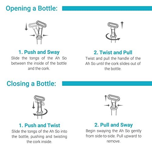 image for Belwares Ah So Wine Opener - Stainless Steel Wine Bottle Opener, Effor