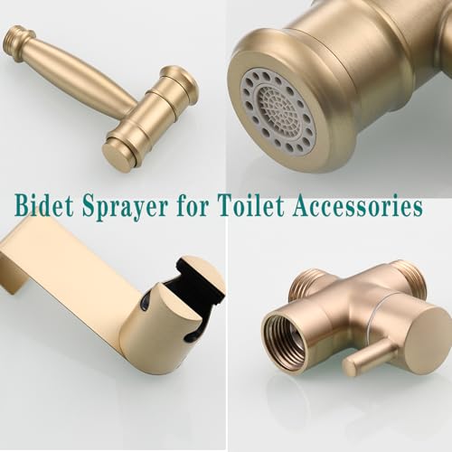 Bidet de mano para inodoro dorado en baños modernos y funcionales 6