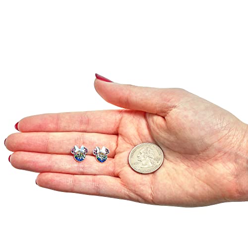 Pendientes Minnie Mouse de plata de ley con cierre de tuerca Disney 6