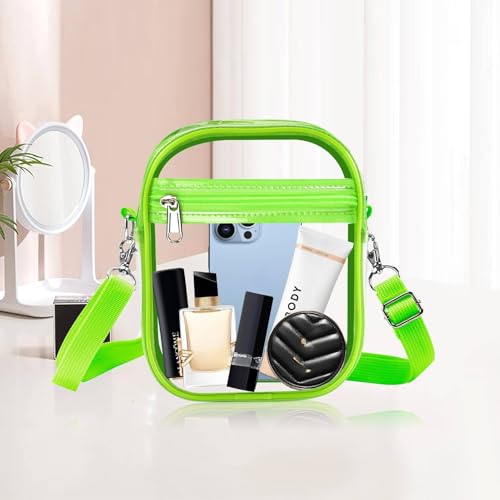 Image of Fibrdoo Clear Crossbody Purse Bag, Clear Bag Stadium Approved with Front Pocket for Concerts Sports Festivals