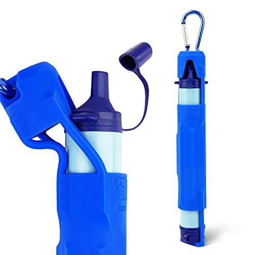 Hornet Watersports Silikonhülle für LifeStraw Persönlicher Wasserfilter-Strohhalm - Wasserreinigungs-Strohhalm-Zubehör inklusive Karabiner, kompatibel mit Life Straw Personal Wasserfilter (blau) Cover